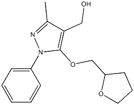 [3-methyl-5-(oxolan-2-ylmethoxy)-1-phenyl-1H-pyrazol-4-yl]methanol Struktur