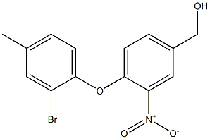 [4-(2-bromo-4-methylphenoxy)-3-nitrophenyl]methanol Struktur