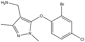 [5-(2-bromo-4-chlorophenoxy)-1,3-dimethyl-1H-pyrazol-4-yl]methanamine Struktur