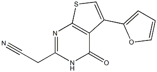 [5-(2-furyl)-4-oxo-3,4-dihydrothieno[2,3-d]pyrimidin-2-yl]acetonitrile Struktur