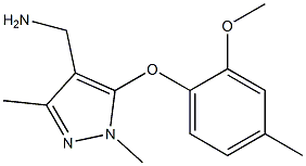 [5-(2-methoxy-4-methylphenoxy)-1,3-dimethyl-1H-pyrazol-4-yl]methanamine Struktur