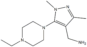 [5-(4-ethylpiperazin-1-yl)-1,3-dimethyl-1H-pyrazol-4-yl]methanamine Struktur