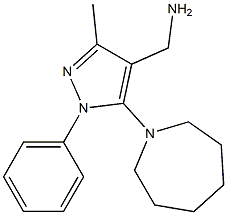 [5-(azepan-1-yl)-3-methyl-1-phenyl-1H-pyrazol-4-yl]methanamine Struktur