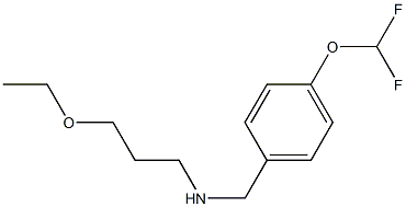 {[4-(difluoromethoxy)phenyl]methyl}(3-ethoxypropyl)amine Struktur