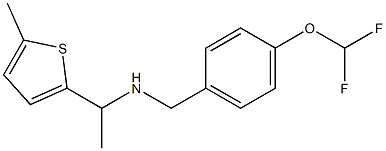 {[4-(difluoromethoxy)phenyl]methyl}[1-(5-methylthiophen-2-yl)ethyl]amine Struktur