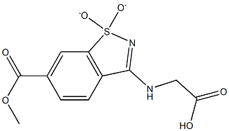 {[6-(methoxycarbonyl)-1,1-dioxido-1,2-benzisothiazol-3-yl]amino}acetic acid Struktur