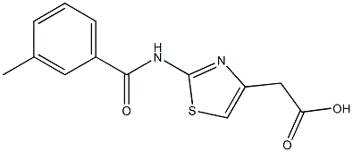 {2-[(3-methylbenzoyl)amino]-1,3-thiazol-4-yl}acetic acid Struktur