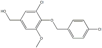 {3-chloro-4-[(4-chlorophenyl)methoxy]-5-methoxyphenyl}methanol Struktur