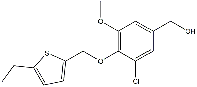 {3-chloro-4-[(5-ethylthiophen-2-yl)methoxy]-5-methoxyphenyl}methanol Struktur