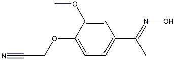 {4-[(1E)-N-hydroxyethanimidoyl]-2-methoxyphenoxy}acetonitrile Struktur