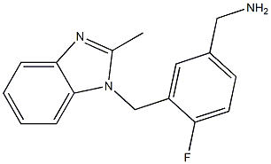 {4-fluoro-3-[(2-methyl-1H-1,3-benzodiazol-1-yl)methyl]phenyl}methanamine Struktur