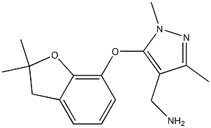 {5-[(2,2-dimethyl-2,3-dihydro-1-benzofuran-7-yl)oxy]-1,3-dimethyl-1H-pyrazol-4-yl}methanamine Struktur