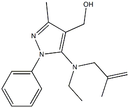 {5-[ethyl(2-methylprop-2-en-1-yl)amino]-3-methyl-1-phenyl-1H-pyrazol-4-yl}methanol Struktur