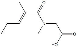 {methyl[(2E)-2-methylpent-2-enoyl]amino}acetic acid Struktur