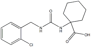 1-({[(2-chlorophenyl)methyl]carbamoyl}amino)cyclohexane-1-carboxylic acid Struktur