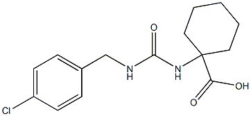 1-({[(4-chlorophenyl)methyl]carbamoyl}amino)cyclohexane-1-carboxylic acid Struktur