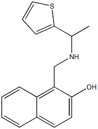 1-({[1-(thiophen-2-yl)ethyl]amino}methyl)naphthalen-2-ol Struktur