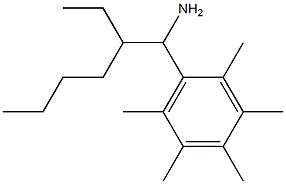 1-(1-amino-2-ethylhexyl)-2,3,4,5,6-pentamethylbenzene Struktur