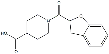 1-(2,3-dihydro-1-benzofuran-2-ylcarbonyl)piperidine-4-carboxylic acid Struktur