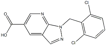 1-(2,6-dichlorobenzyl)-1H-pyrazolo[3,4-b]pyridine-5-carboxylic acid Struktur