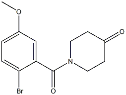 1-(2-bromo-5-methoxybenzoyl)piperidin-4-one Struktur