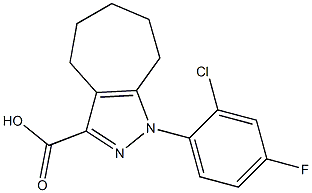 1-(2-chloro-4-fluorophenyl)-1,4,5,6,7,8-hexahydrocyclohepta[c]pyrazole-3-carboxylic acid Struktur