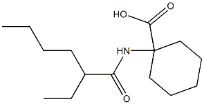 1-(2-ethylhexanamido)cyclohexane-1-carboxylic acid Struktur