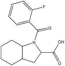 1-(2-fluorobenzoyl)octahydro-1H-indole-2-carboxylic acid Struktur