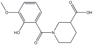 1-(2-hydroxy-3-methoxybenzoyl)piperidine-3-carboxylic acid Struktur