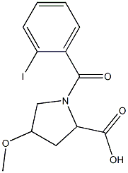 1-(2-iodobenzoyl)-4-methoxypyrrolidine-2-carboxylic acid Struktur