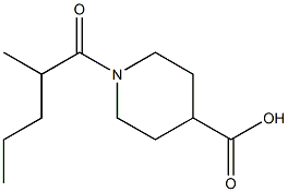 1-(2-methylpentanoyl)piperidine-4-carboxylic acid Struktur