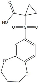 1-(3,4-dihydro-2H-1,5-benzodioxepin-7-ylsulfonyl)cyclopropanecarboxylic acid Struktur