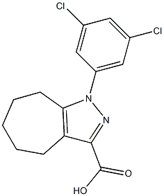 1-(3,5-dichlorophenyl)-1,4,5,6,7,8-hexahydrocyclohepta[c]pyrazole-3-carboxylic acid Struktur