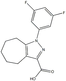 1-(3,5-difluorophenyl)-1,4,5,6,7,8-hexahydrocyclohepta[c]pyrazole-3-carboxylic acid Struktur