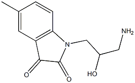 1-(3-amino-2-hydroxypropyl)-5-methyl-2,3-dihydro-1H-indole-2,3-dione Struktur