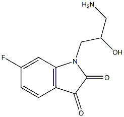 1-(3-amino-2-hydroxypropyl)-6-fluoro-2,3-dihydro-1H-indole-2,3-dione Struktur