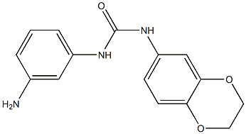 1-(3-aminophenyl)-3-2,3-dihydro-1,4-benzodioxin-6-ylurea Struktur