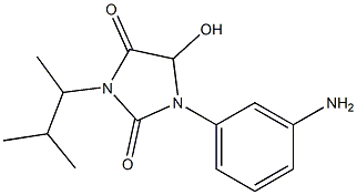 1-(3-aminophenyl)-5-hydroxy-3-(3-methylbutan-2-yl)imidazolidine-2,4-dione Struktur