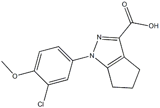 1-(3-chloro-4-methoxyphenyl)-1,4,5,6-tetrahydrocyclopenta[c]pyrazole-3-carboxylic acid Struktur