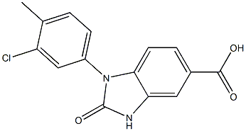 1-(3-chloro-4-methylphenyl)-2-oxo-2,3-dihydro-1H-1,3-benzodiazole-5-carboxylic acid Struktur