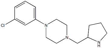 1-(3-chlorophenyl)-4-(pyrrolidin-2-ylmethyl)piperazine Struktur