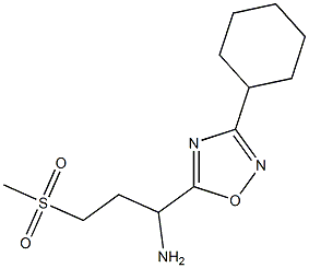 1-(3-cyclohexyl-1,2,4-oxadiazol-5-yl)-3-methanesulfonylpropan-1-amine Struktur