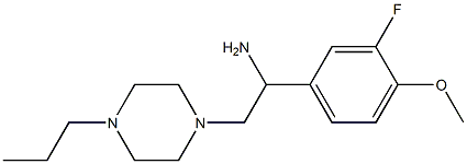 1-(3-fluoro-4-methoxyphenyl)-2-(4-propylpiperazin-1-yl)ethan-1-amine Struktur