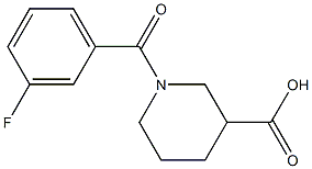 1-(3-fluorobenzoyl)piperidine-3-carboxylic acid Struktur