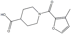 1-(3-methyl-2-furoyl)piperidine-4-carboxylic acid Struktur