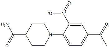 1-(4-acetyl-2-nitrophenyl)piperidine-4-carboxamide Struktur