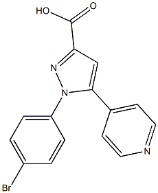 1-(4-bromophenyl)-5-(pyridin-4-yl)-1H-pyrazole-3-carboxylic acid Struktur