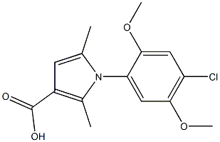 1-(4-chloro-2,5-dimethoxyphenyl)-2,5-dimethyl-1H-pyrrole-3-carboxylic acid Struktur