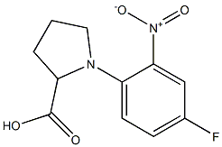 1-(4-fluoro-2-nitrophenyl)pyrrolidine-2-carboxylic acid Struktur