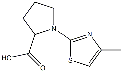 1-(4-methyl-1,3-thiazol-2-yl)pyrrolidine-2-carboxylic acid Struktur